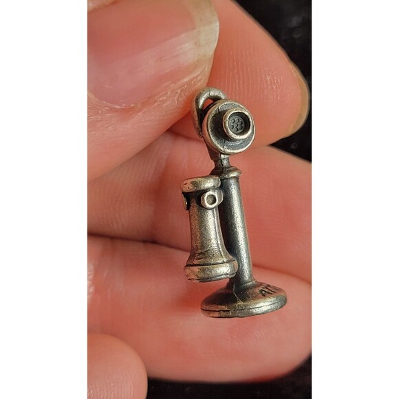 vintage silver charm balfour stamped sterling retro phone school attendance - Picture 1 of 5